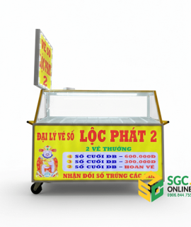 tủ bán vé số 1m5 có hộp đèn VS09